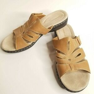 Croft & Barrow‎ Womens Slip-On Sandal Size 7.5 Med Piper Tan 73277 Adjustable